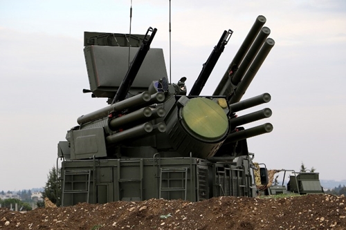 Hệ thống phòng không Pantsir-S1 tại căn cứ Nga thiết lập ở Latakia, Syria. Ảnh: AFP.